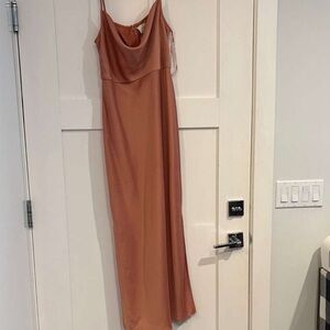 Elegant Tan Sleeveless Dress